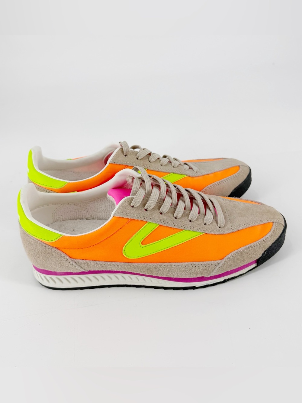 Tretorn Rawlins 10 Sneakers Suede & Neon 9.5 - Picture 2 of 10